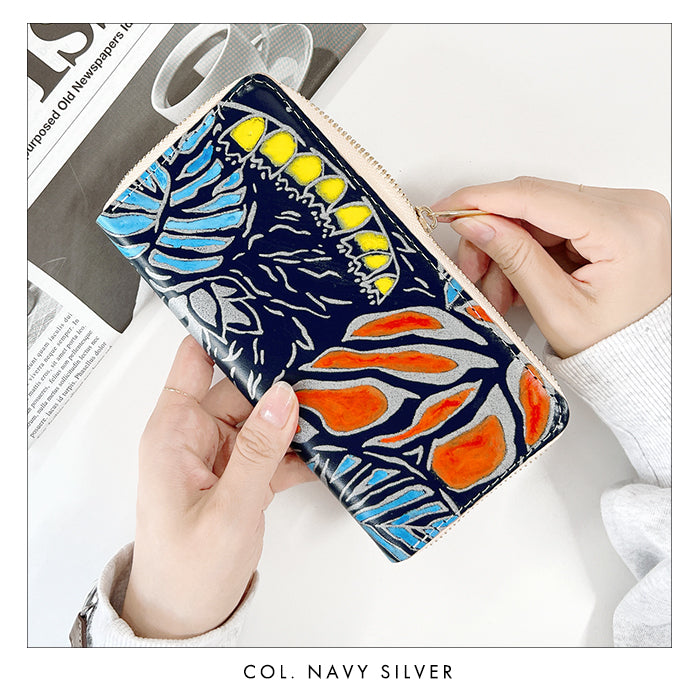 【財布の百貨店公式】 ハワイアン柄 長財布 本革 財布 ラウンド型ファスナー レディース メンズ 大容量 カード収納【安心の返品保証付き】