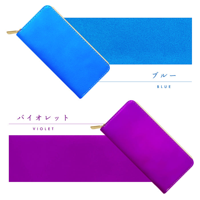 【財布の百貨店公式】 ネオンカラー 長財布 本革 財布 ラウンド型ファスナー レディース メンズ 大容量 カード収納 蛍光カラー【安心の返品保証付き】