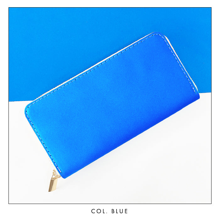 【財布の百貨店公式】 ネオンカラー 長財布 本革 財布 ラウンド型ファスナー レディース メンズ 大容量 カード収納 蛍光カラー【安心の返品保証付き】