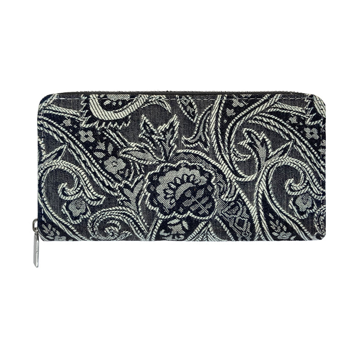 財布の百貨店公式】 長財布 ジャガードデニム 財布 ラウンド型