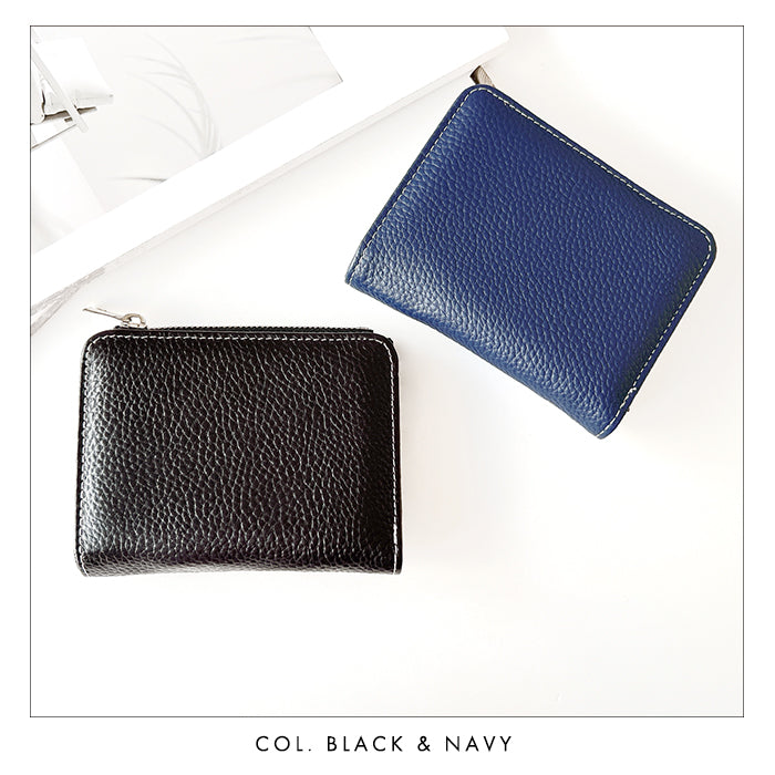 【財布の百貨店公式】 本革 二つ折り財布 上品な型押し てのひら財布 レディース メンズ カード収納 小銭入れ コインケース付き サイフ ウォレット 革 レザー 牛革 WM-D2-04 【安心の返品保証付き】