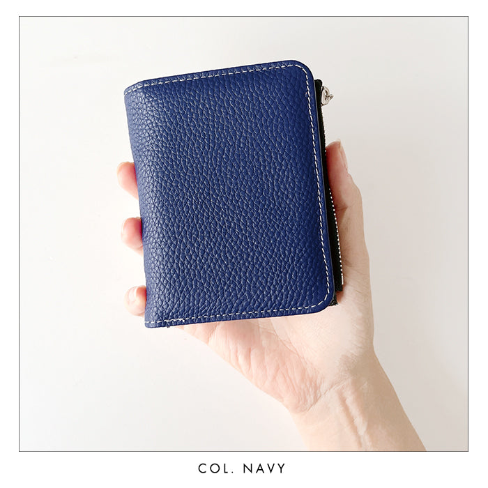 【財布の百貨店公式】 本革 二つ折り財布 上品な型押し てのひら財布 レディース メンズ カード収納 小銭入れ コインケース付き サイフ ウォレット 革 レザー 牛革 WM-D2-04 【安心の返品保証付き】