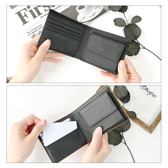 【財布の百貨店公式】 本革 上品な紳士レザー二つ折り財布 メンズ カード収納 小銭入れ コインケース付き サイフ ウォレット 薄型 コンパクト 【WM-D1-07】 【安心の返品保証付き】