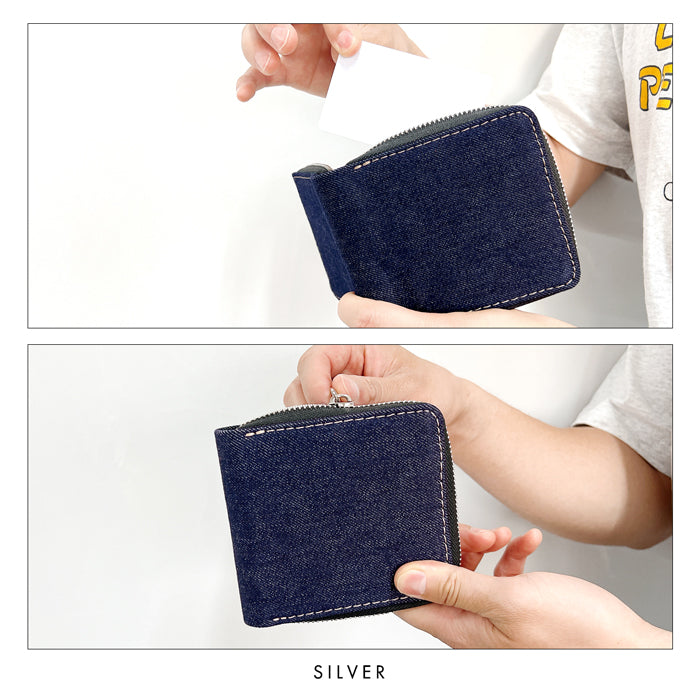 ☆*）様 Levi's ヴィンテージ　デニム 二つ折り財布　箱付き 財布の百貨店公式】児島デニム 二つ折り ラウンドファスナー 財布