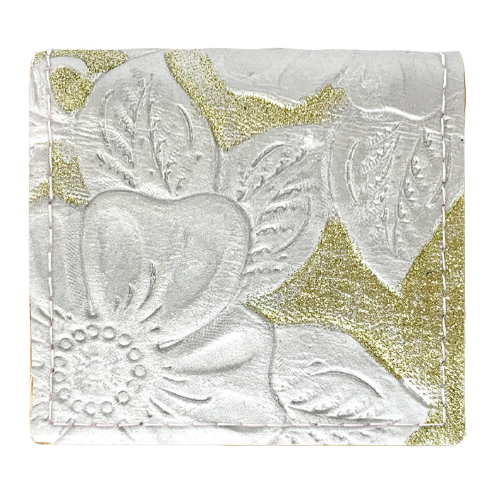 【財布の百貨店公式】ボックス型 コインケース  本革 ラメフラワー 型押し 小銭入れ レディース 革 コンパクト スリム 薄型 【安心の返品保証付き】