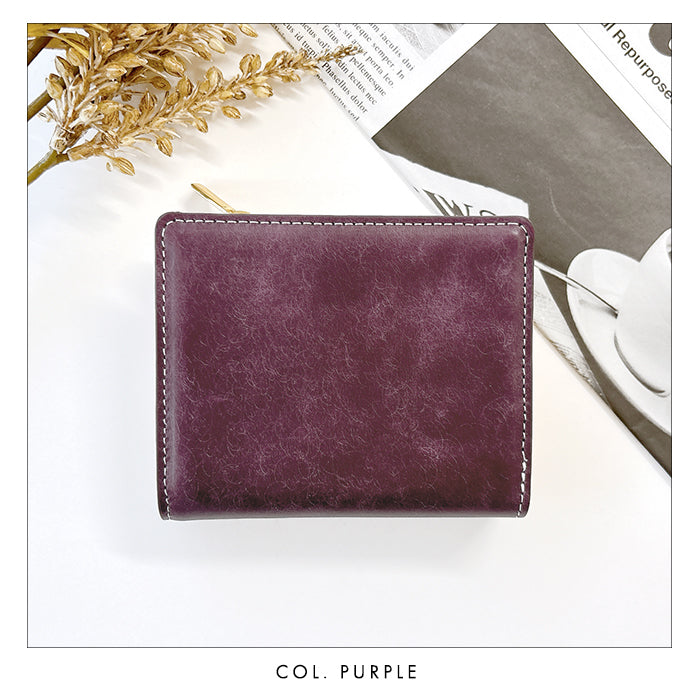 【財布の百貨店公式】 本革 レザリア L字ジッパー 二つ折り財布 メンズ カード収納 小銭入れ コインケース付き サイフ ウォレット 薄型 コンパクト 【WM-D4-02】 【安心の返品保証付き】