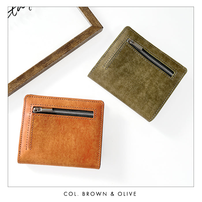 【財布の百貨店公式】 本革 レザリア スリム二つ折り財布 メンズ レディース カード収納 小銭入れ コインケース付き サイフ ウォレット 薄型 コンパクト 【WM-D3-02】 【安心の返品保証付き】