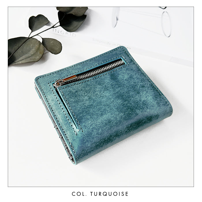 【財布の百貨店公式】 本革 レザリア スリム二つ折り財布 メンズ レディース カード収納 小銭入れ コインケース付き サイフ ウォレット 薄型 コンパクト 【WM-D3-02】 【安心の返品保証付き】