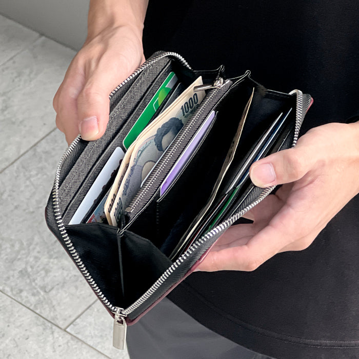 【財布の百貨店公式】 イギリス製 ブライドルレザー 財布 本革 長財布 メンズ ラウンド型ファスナー 英国 ブルーム ｜英国伝統の気品と風格 ブライドルレザーの極上ウォレット 【安心の返品保証付き】