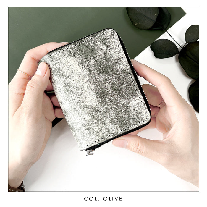 【財布の百貨店公式】 蛇腹 ダブルファスナー 財布 イタリア産 本革 マルゴーフォグ カード収納 ミニ財布 小さい財布 使いやすい 牛革 革財布 ラウンド型財布 イタリアンレザー 【安心の返品保証付き】