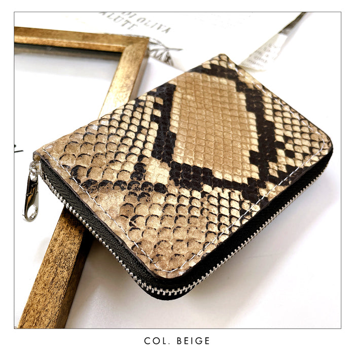 ダイヤモンドパイソンレザー　コンパクトミニウォレット　未使用品です。 miniwaltpython1.jpg