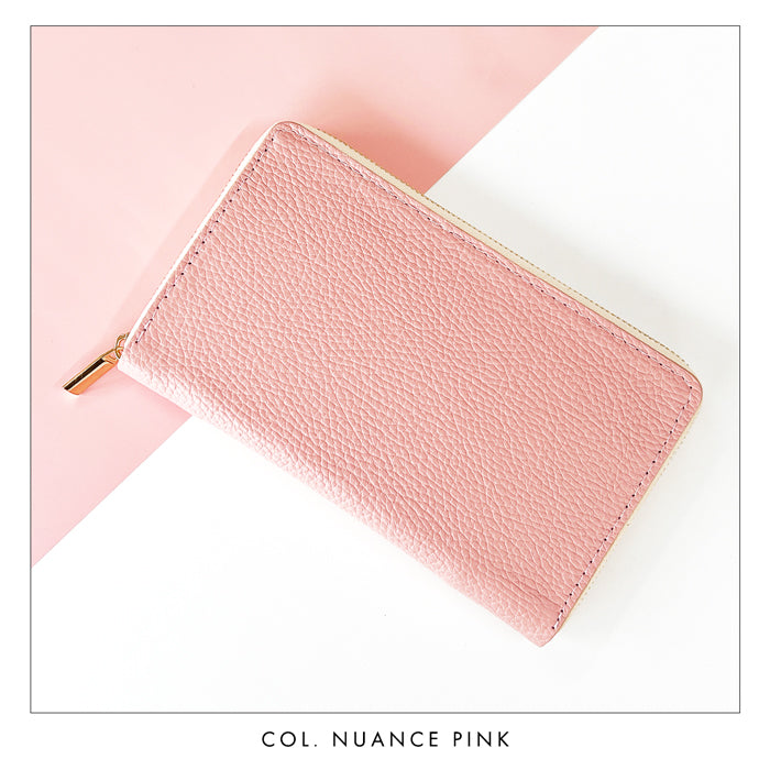 【財布の百貨店公式】 通帳も入る長財布 ニュアンスカラー マルチケース 本革 パスポート 母子手帳 ケース 大容量 多機能 ラウンドファスナー レディース 【安心の返品保証付き】