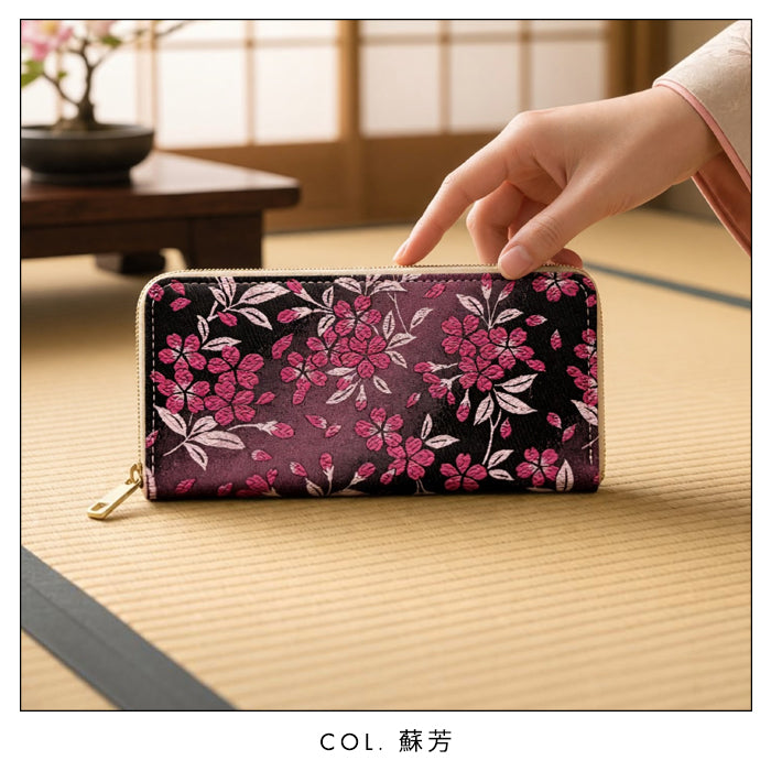【財布の百貨店公式】 長財布 西陣織 朧月夜桜 ラウンド型長財布 財布 カード収納 日本製 和 和柄 桜 レディース メンズ 【安心の返品保証付き】