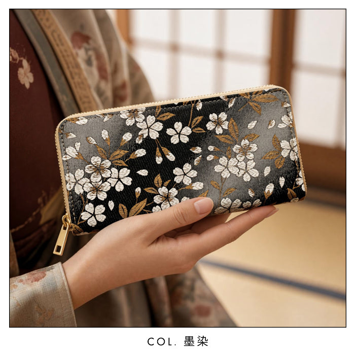 【財布の百貨店公式】 長財布 西陣織 朧月夜桜 ラウンド型長財布 財布 カード収納 日本製 和 和柄 桜 レディース メンズ 【安心の返品保証付き】