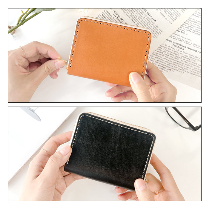 【財布の百貨店公式】 栃木レザー 本革 財布 蛇腹 ダブルファスナー レディース カード収納 ミニ財布 小さい財布 使いやすい 牛革 革財布 ラウンド型財布 やさしいおかんの本革 【安心の返品保証付き】