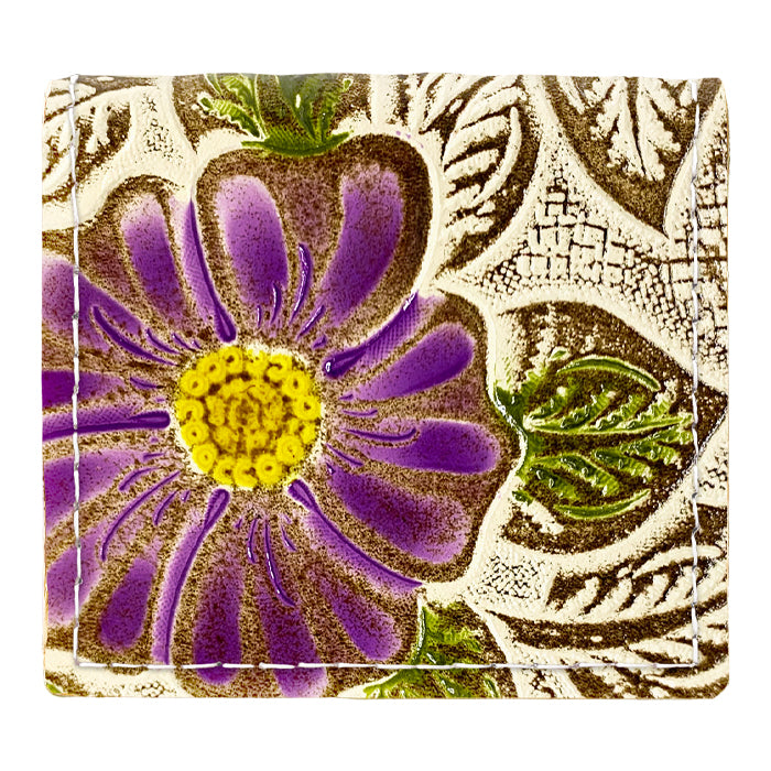 財布の百貨店公式】 ボックス型 コインケース レトロな花型押し 本革