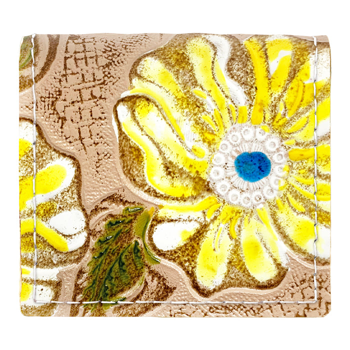 財布の百貨店公式】 ボックス型 コインケース レトロな花型押し 本革