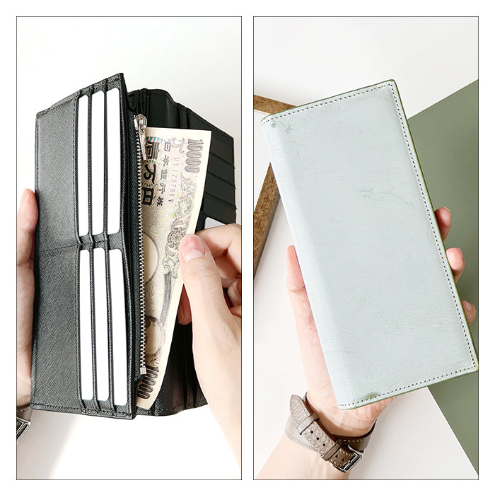 【財布の百貨店公式】 本革 ロウの極 長財布 二つ折り長財布 メンズ サイフ さいふ ウォレット 革 レザー カード収納 小銭入れ コインケース付き WL-D2-06 【安心の返品保証付き】