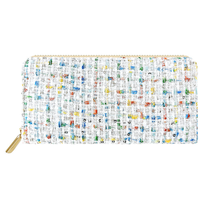 財布の百貨店公式】 長財布 レディース ツイード 財布 ラウンド型