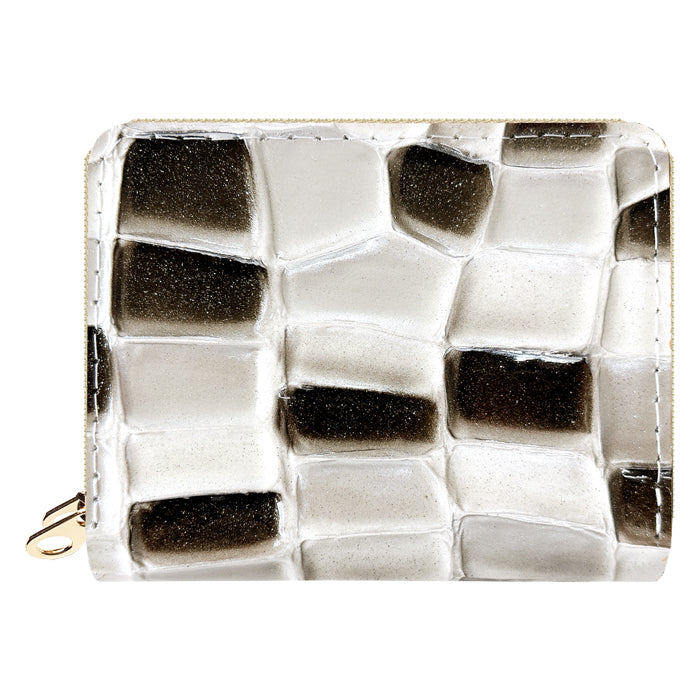 【財布の百貨店公式】 蛇腹 ダブルファスナー 財布 ステンドグラス 本革 カード収納 ミニ財布 小さい財布 使いやすい 牛革 革財布 ラウンド型財布 エナメル レディース 【安心の返品保証付き】