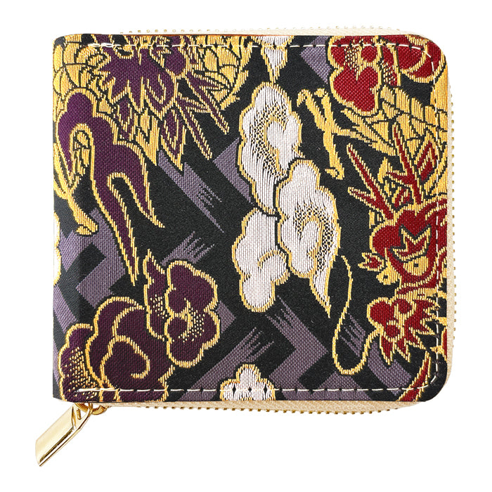 【財布の百貨店公式】西陣織 月影 ラウンド型 二つ折り財布 レディース メンズ 財布 ラウンドファスナー 小銭入れ コンパクト 和柄 日本製 【安心の返品保証付き】