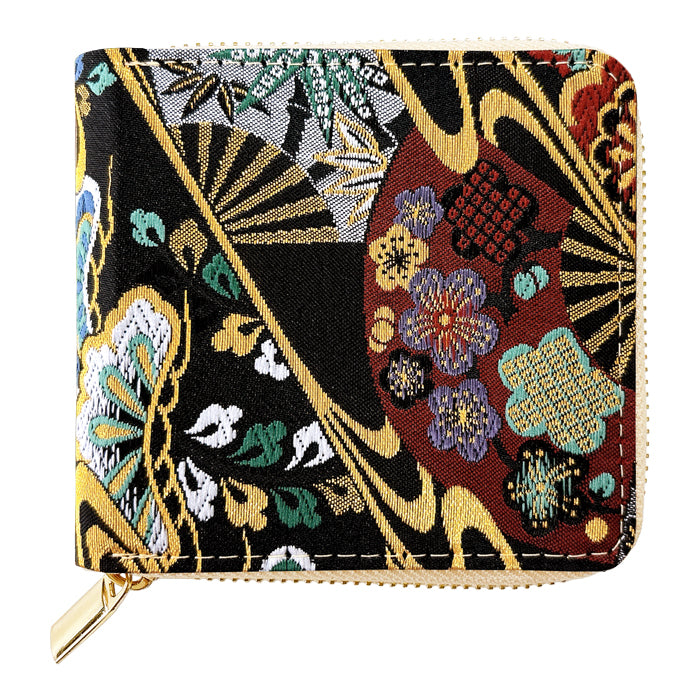 【財布の百貨店公式】西陣織 月影 ラウンド型 二つ折り財布 レディース メンズ 財布 ラウンドファスナー 小銭入れ コンパクト 和柄 日本製 【安心の返品保証付き】