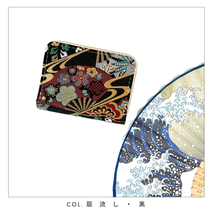 【財布の百貨店公式】 西陣織 月影 蛇腹 ダブルファスナー 財布 レディース メンズ カード収納 ミニ財布 小さい財布 ラウンド型財布 和 和柄 和風 【安心の返品保証付き】
