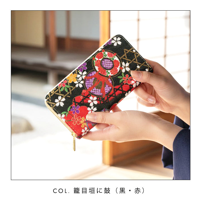 【財布の百貨店公式】 長財布 金彩友禅 華 ラウンド型長財布 財布 カード収納 レディース メンズ 日本製 【安心の返品保証付き】